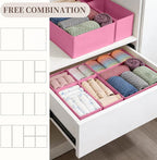 Drawer Organizer Clothes, 16 Pack Dresser Organizer Bins, Foldable Closet Organizers and Storage Fabric Dresser Bins, Shallow
