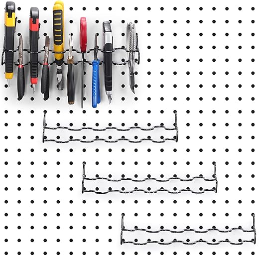 Hanaive 4 Pieces Pegboard Pliers Holder, Holds 11 Plier Per Rack, Steel Pegboard Hooks Pliers Peg Board Organizer Accessories