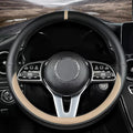 Custom fit for Hyundai Car Steering Wheel Cover, Nappa Leather Non-Slip Steering Wheel Cover, Designed for Hyunda-i Interior Accessories (Beige,for Hyundai)