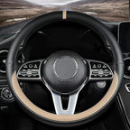 Custom fit for Hyundai Car Steering Wheel Cover, Nappa Leather Non-Slip Steering Wheel Cover, Designed for Hyunda-i Interior Accessories (Beige,for Hyundai)