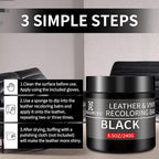Leather Recoloring Balm,8.5oz Leather Color Restorer,Black Leather Repair kit for Furniture and Car Interior,Leather Couch Sc