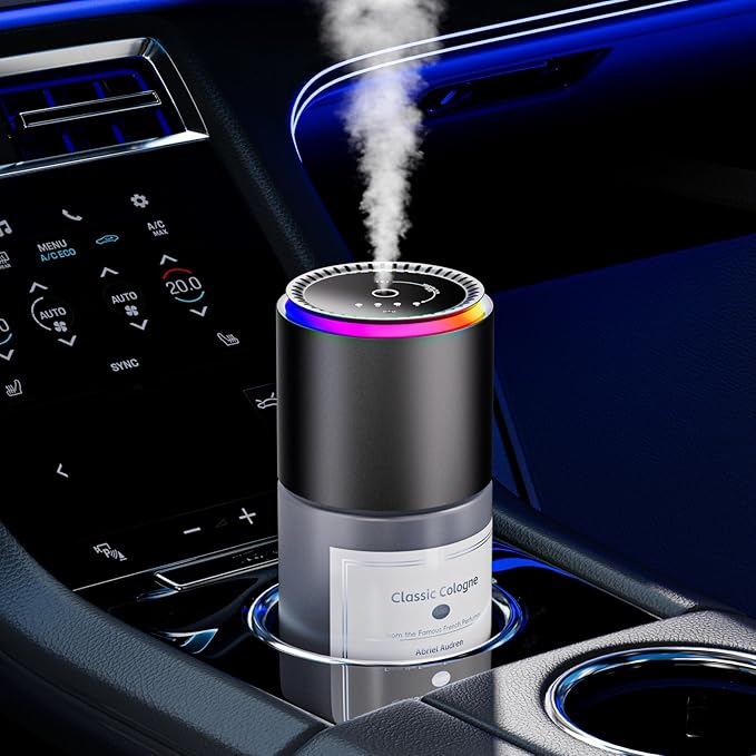 Car Air Freshener, Smart Car Air Freshener,car Diffuser with 150 ML (5oz) Capacity Multi-fragrance,RGB Music Syncing Light, A