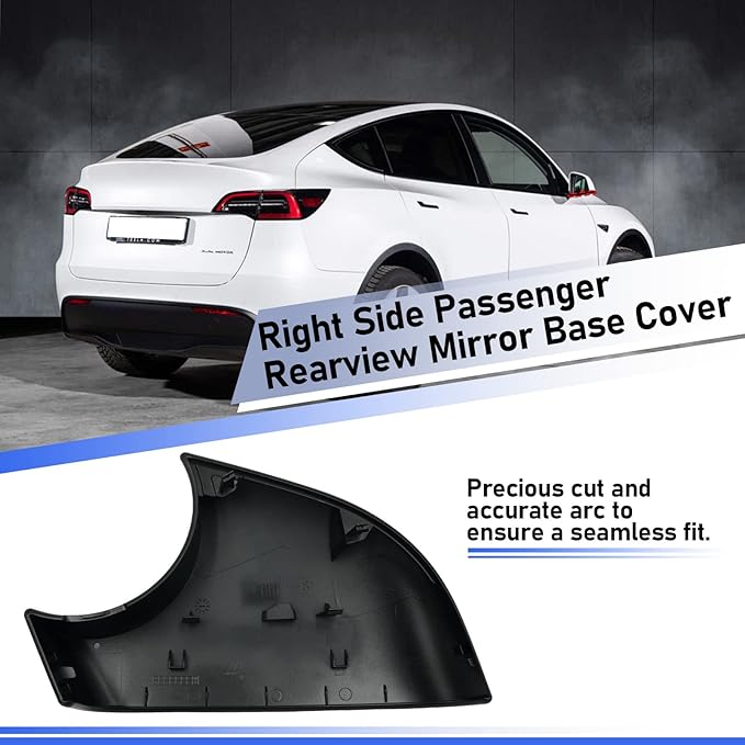Jaronx Compatible with Tesla Model Y Mirror Bottom Cover 2018-2025, Right Passenger Side Rearview Mirror Lower Base Trim Base Cover Replacement for Tesla Model Y Accessories (Right)