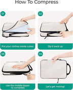 BAGSMART Compression Packing Cubes, 6 Set/4 Set/2 Set Travel Packing Cubes for Carry on Suitcases, Compression Suitcase Organ