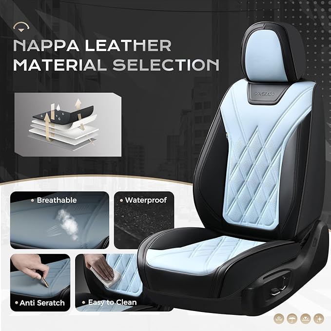 Coverado Car Seat Covers, Front Covers for Cars, Car Seat Cover Front Seats, Automotive Seat Cover, Waterproof, Leather Car S