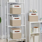 Temary Fabric Storage Cubes Bins, 11 inch Cube Storage Baskets, Foldable Cube Bins Set with Handles, Decorative Storage Boxes