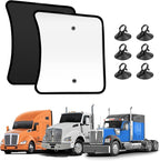 KUST 20''x16.9'' Side Window Sun Shade for Semi Truck, Kenworth T680 / T880 / W990 (All Years) Black&Silver Side Window Shade for T680 / T880 / W990, Sunshade with Suction Cup, Glare Sun UV Rays 2PCS