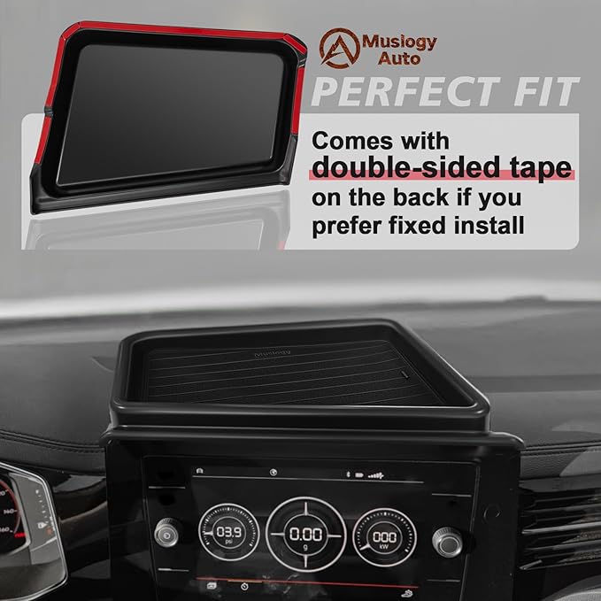 Muslogy Dashboard Storage Box Compatible with 2025 2026 Volkswagen Jetta Accessories Center Console Organizer Insert Tray Divider Anti-Slip Mat Fit For 2025 Jetta S SE Sport SEL GLI, Fit 8-inch Screen