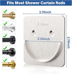 Brushed Metal Shower Rod Holders 2 Pack, Heavy-Duty Adhesive Shower Curtain Rod Brackets, No Drilling/Screw Mount, Rustproof 