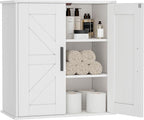 Homleke Bathroom Wall Cabinet, Over Toilet Storage Cabinet with Barn Doors and Adjustable Shelves, 3-Tier Medicine Cabinet Wa