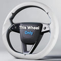 Steering Wheel Cover for Tesla Model 3 2024-Present Highland/Tesla Model Y Juniper 2025-Present, Leather Steering Wheel Cover for Tesla Model 3 Highland/Y Juniper Accessories, White