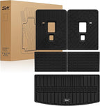 3W 6&7 Cargo Liner & Seatback Mats Compatible with 2021-2025 2026 Jeep Grand Cherokee L All-Weather Protection TPE Cargo Mats for Grand Cherokee L Heavy Duty Car Accessories