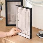 Lolalet Necklace Organizer Box, Jewelry Storage Box with Clear Window for Necklaces Bracelets, Tangle-Free Necklace Display C