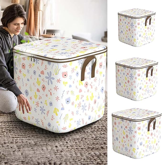 Clothes Storage Bag, Non-Woven Clothes Quilt Foldable Storage Bag, Multipurpose Large Capacity Lightweight Portable Wardrobe 