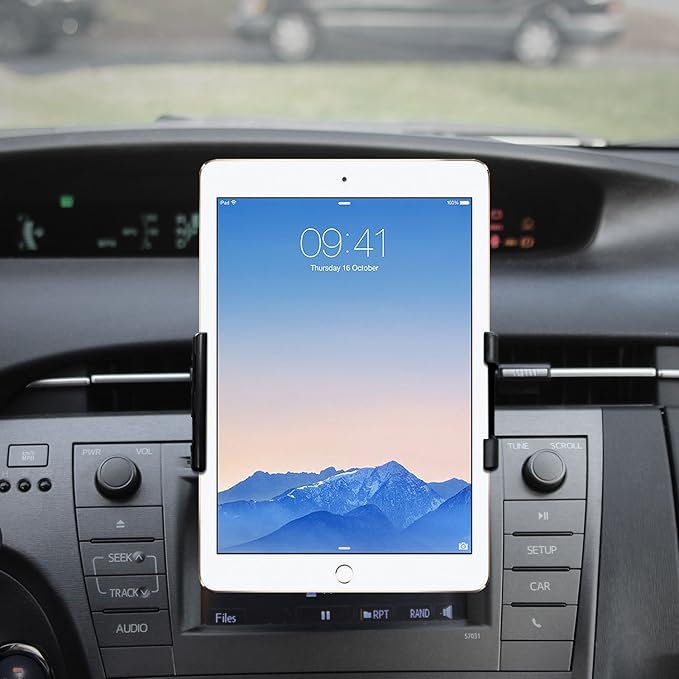 Cellet Car CD Slot Tablet Holder Mount, and Smartphones Compatible for iPad, Air, Pro, mini, Galaxy Tab, Kindle Fire, Surface, Nintendo Switch, Chromebook, iPhone, Samsung Galaxy, Moto, Google Pixel