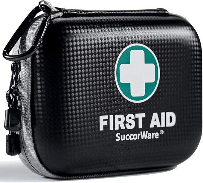 150 Pieces Mini First Aid Kit - Small Medical Kit with Hard Shell - Emergency First Aid Kit for Car, Travel, Home, Outdoor, O