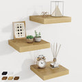 Fun Memories Square Floating Shelves for Wall, 9.3" W x 9.3" D x 1.4" H, Shelves for Wall with Invisible Brackets, Small Wood