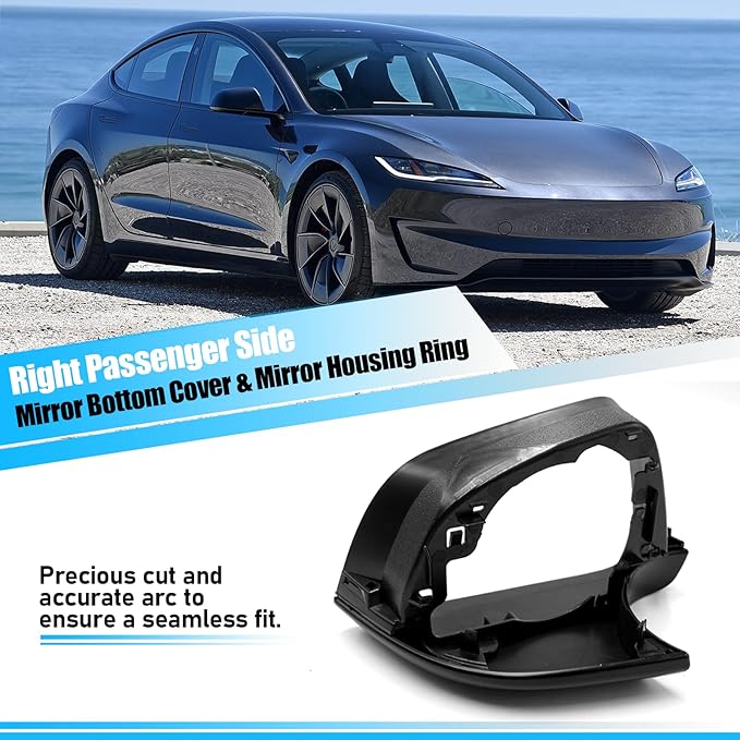 Jaronx Compatible with Tesla Model 3 Mirror Bottom Cover & Housing Frame 2017-2025, Right Passenger Side Rearview Mirror Cover Bracket Lower Base & Frame Housing Replacement for Tesla Model 3