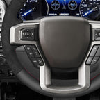 MEWANT Hand Sew Steering Wheel Cover for Ford F150 F250 F350 Expedition 2018-2021 Made of Real Leather Embossed Athsuede