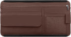 Car Sun Visor Storage Bag, Soft Leather Surface Organizer, Scratch-Resistant Auto Sunshade Organizer Bag, Can Store ID Card, Eyeglasses, Pen, Driving License etc (Brown)