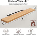 Floating Shelves for Wall, 9.3" Deep Wall Mounted Wood Shelves for Bathroom, Bedroom, Living Room, Kitchen, Hanging Shelf for