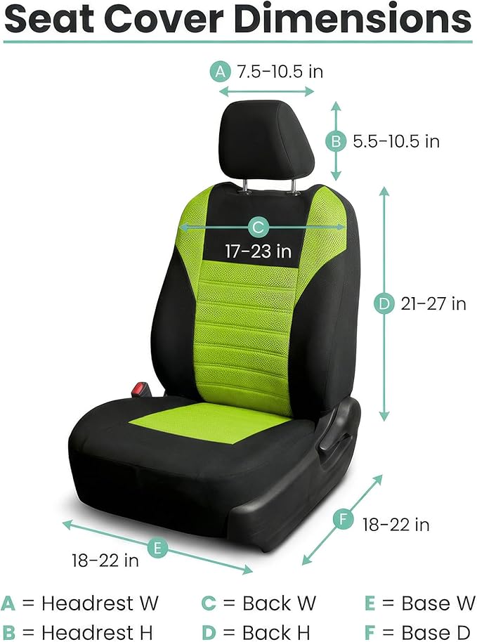 FH Group Automotive Car Seat Covers Front Set Premium 3D Air Mesh Front Seat Covers, Airbag Compatible Universal Fit Interior