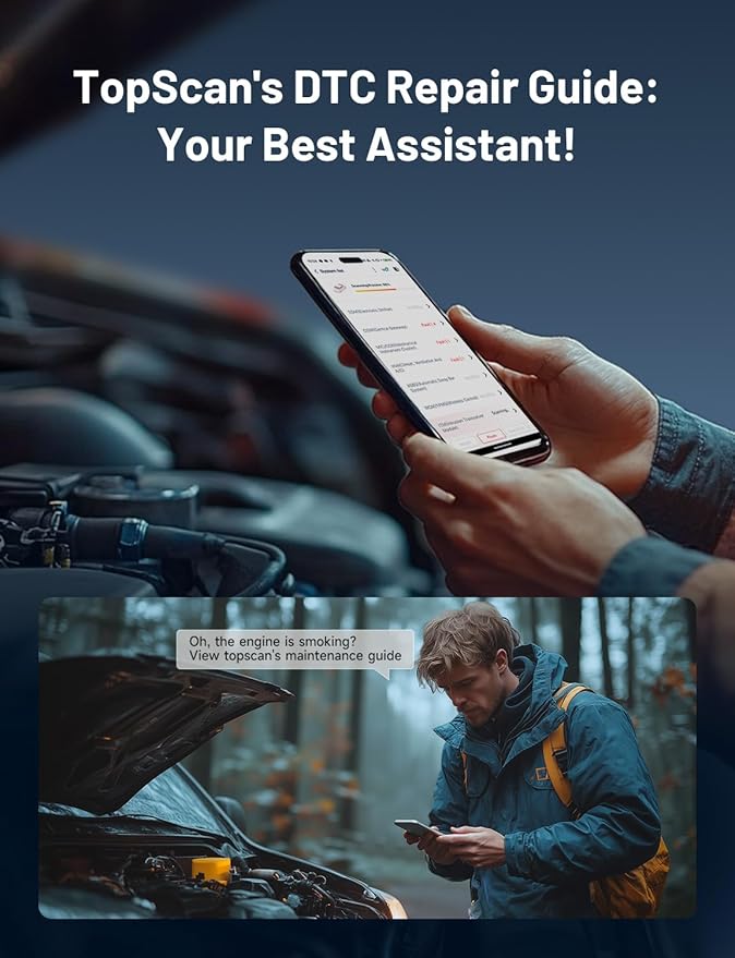 TOPDON TopScan Lite OBD2 Scanner Bluetooth, Bi-Directional Scanner Wireless All System Diagnostic Tool for iOS & Android, 8+