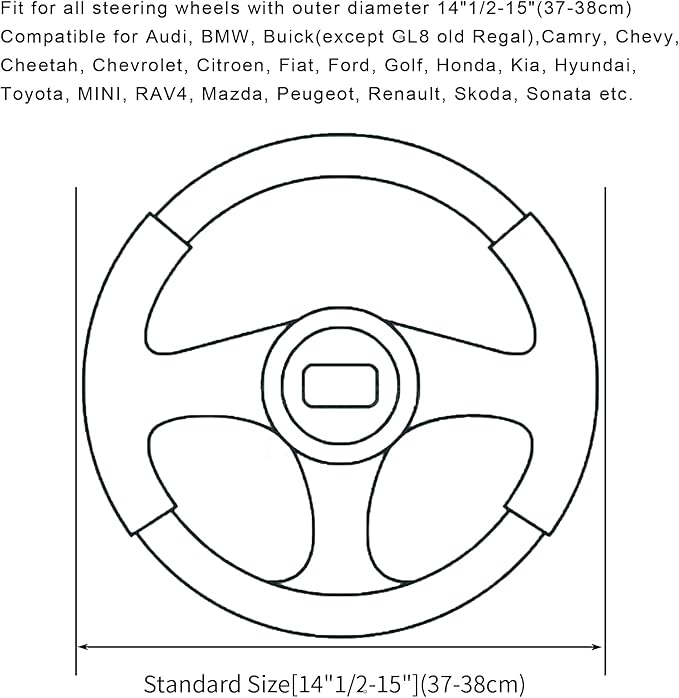 Soft Car Steering Wheel Cover for Sedan, SUV, Warm Luxury Velvet, Odorless, Universal, Anti Slip, Summer Winter, Black, Stand