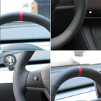 MEWANT Tesla Model 3/Model Y Hand Stitched Steering Wheel Cover for Tesla Model 3 2017-2023 / Model Y 2020-2023 for Tesla Model 3/Y Accessories