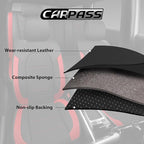 CAR PASS 5 Seats Leather Car Seat Covers, Sideless Car Seat Protectors with Storage Pocket, Water Resistance Seat Cover, Univ