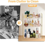 Bathroom Countertop Organizer, 3 Tier Acrylic Tray Vanity Counter Skincare Organizer Shelf, Kitchen Under Sink Standing Rack,