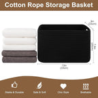 OIASKET Storage Baskets for Organizing, Woven Decorative Baskets for Shelves - Books, Towels, and Clothes, Cotton Rope Toy St