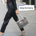 File Organizer Box, Portable Tote Bag Hanging Filing Box Desktop File Folder Document Storage Organizer with Pockets and Hand