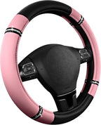 Road Comfort Leather Steering Wheel Cover – Premium Anti-Slip Car Steering Wheel Grip Cover – Universal Fit for 14.5”–15.5” C