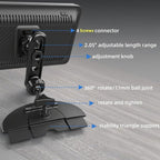 Extended CD Slot Mount for CarPlay Screen with Screws Adjustable Arm and 360° Rotating Universal Head 17mm Compatible with in-Car Monitors CD Slot CarPlay Mount