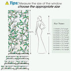 Coavas Static Cling Privacy Window Film, 96% UV & Heat Blocking, Stained Glass Window Film Floral Design, Non-Adhesive, for Bathroom, Front Door, Shower Enclosure‌ (Vinyl, 17.5" X 78.7 ")