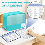 BAGAIL 9 Set Packing Cubes with Packing List Luggage Packing Organizers for Travel Accessories (Blue Green)