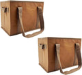 Earthwise Deluxe Collapsible Reusable Shopping Box Bag Set with Reinforced Bottom Wavy Friends Design Storage Boxes Bins Cubes Washable Paper (Set of 2)