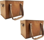 Earthwise Deluxe Collapsible Reusable Shopping Box Bag Set with Reinforced Bottom Wavy Friends Design Storage Boxes Bins Cubes Washable Paper (Set of 2)