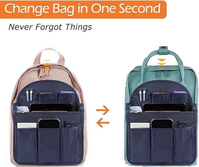 Surblue Backpack Organizer Insert Liner Hanging Travel Rucksack Purse and Handbag Insert Pocket, High-capacity Divider Foldab
