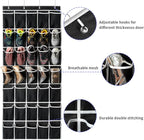 SAVERHO 35 Pockets Over the Door Shoe Organizer, Hanging Shoe Organizer for Door with 35 Mesh Pockets Large Capacity Shoe Han