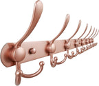 Dseap Coat Rack Wall Mount - 29.5” Long 8-Tri-Hooks Heavy Duty Coat Hanger Rail Wall Hooks for Hanging Coats Hats Clothing Cl