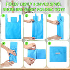 Eccliy 24 Pieces Reusable Grocery Bags Polyester Shopping Bags for Groceries Multi Colors Reusable Foldable Shopping Tote(Solid Style)