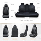 Coverado Car Seat Covers Full Set, Seat Covers for Cars, Front Seat Covers and Back Seat Cover Waterproof Leather Automotive 
