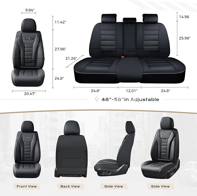Coverado Car Seat Covers, Front Covers for Cars, Car Seat Cover Front Seats, Automotive Seat Cover, Waterproof, Leather Car S
