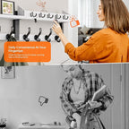 Evermagin 35" Coat Rack Wall Mount with Shelf, 4 in 1 Coat and Key Hanger with 13 Metal Hooks, Entryway Wall Mounted Shelf wi