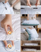 Vacuum Storage Bags for Clothing - NeatNest 6 pack Large Flat Bags (31.5"×39.4") for Comforters, Blankets, and Winter Clothes