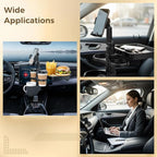 6-in-1 Car Cup Holder Expander with Tray & Phone Mount, Car Food Tray with 360° Rotation Adjustable Base, Car Cup Holder, Ide