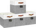13x13 Storage Cubes 4-Pack, Large Foldable Fabric Cube Storage Bin with Reinforced Bottom and Labels, Organizer Baskets for S