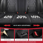 FREESOO Black Car Seat Covers Full Set - Faux Nappa Leather Seat Covers for Cars, Ultra Breathable Waterproof Front Seats Pro